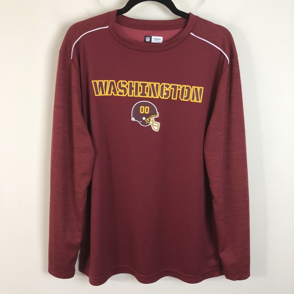 Washington Football Team NFL Long Sleeve Burgandy Dri Fit Shirt Size XL Burgundy